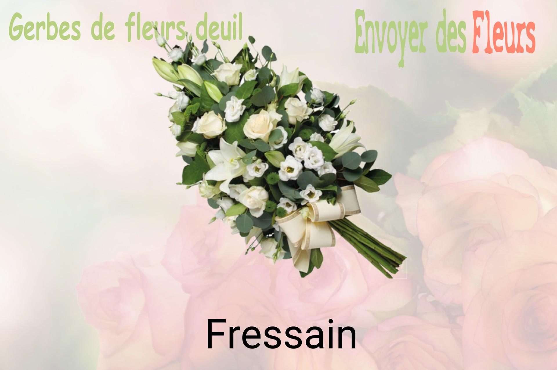 Gerbe de fleurs de deuil livrée à Fressain